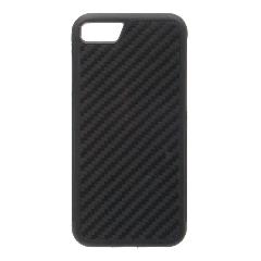 Накладка iPhone 7/8 пластиковая с резиновым бампером карбон черная