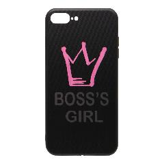 Накладка iPhone 7/8 пластиковая с резиновым бампером Boss's girl