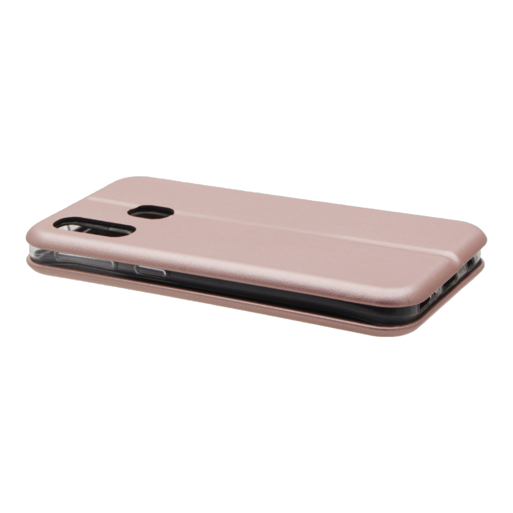 Книжка Samsung A40 2019/A405F розовое золото горизонтальная на магните