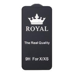 Закаленное стекло iPhone X/XS 3D черное 9H Royal в тех.пакете