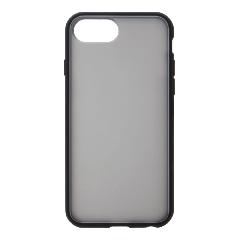 Накладка iPhone 6/6S/7/8 пластиковая прозрачная матовая стенка с черным бампером