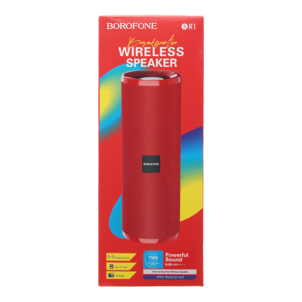 Стереоколонка Bluetooth Borofone BR1 USB, Micro SD, FM, AUX, красная