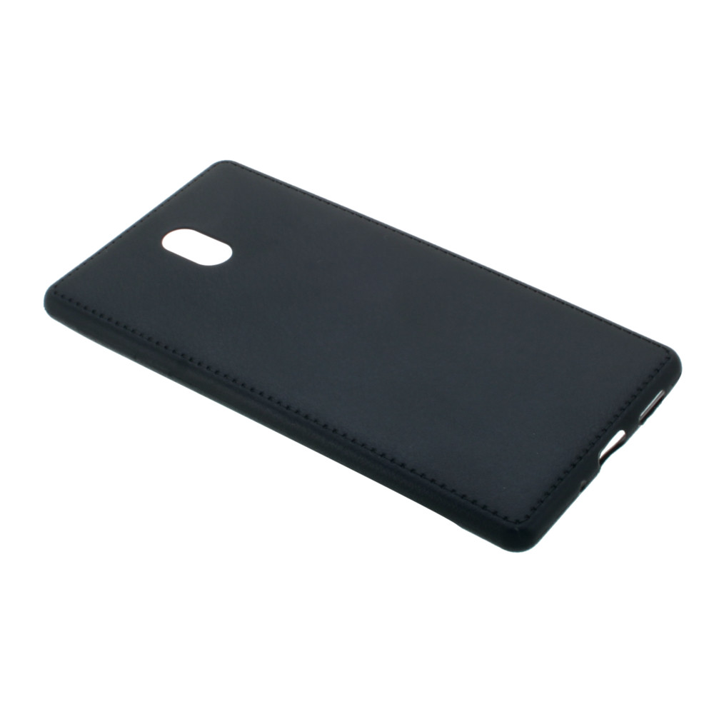 Накладка Nokia 3 резиновая ультратонкая под кожу с прострочкой черная