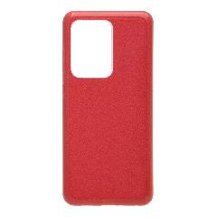 Накладка Samsung G988F/S20 Ultra силиконовая с пластиковой вставкой блестящая красная