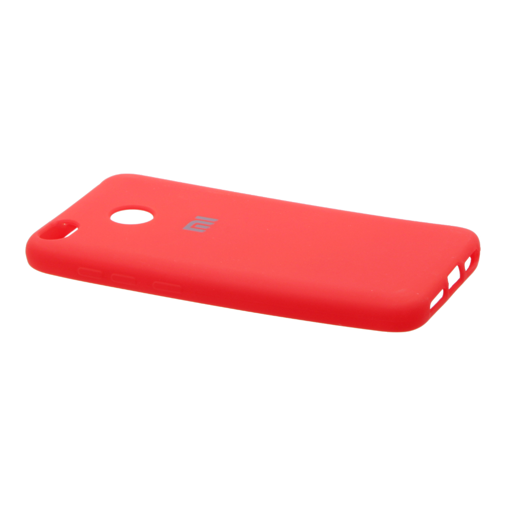 Накладка Xiaomi Redmi 4X резиновая матовая Soft touch с логотипом красная