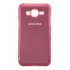 Накладка Samsung J5 2015/J500F резиновая под кожу с логотипом бордовая