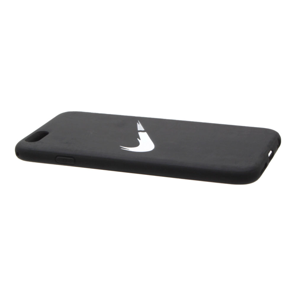 Накладка iPhone 6/6S резиновая рисунки матовая противоударная Nike черная