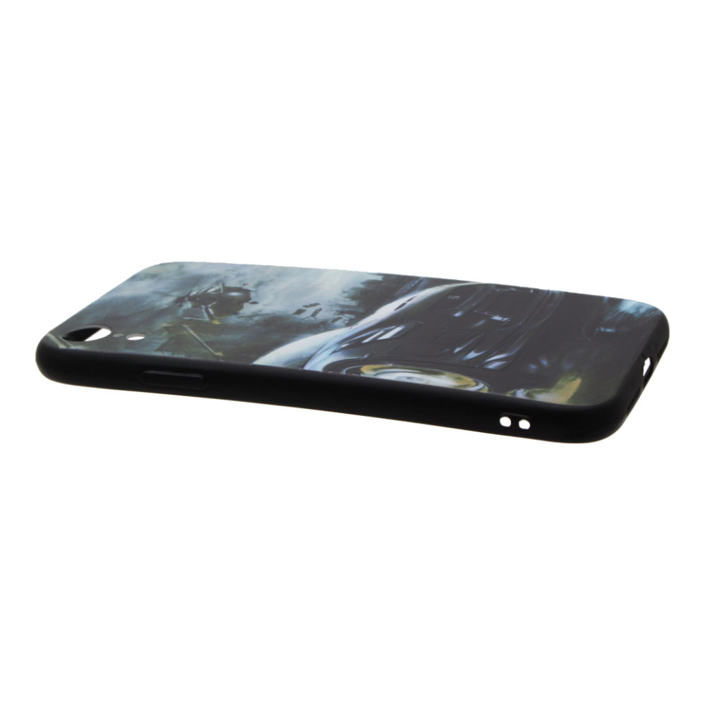 Накладка iPhone XR пластиковая с резиновым бампером Авто и вертолет