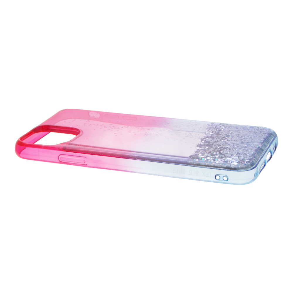Накладка iPhone 11 Pro силиконовая аквариум Омбре сине-малиновая