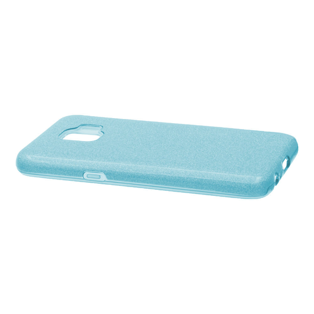 Накладка Samsung J2 Core/J260F силиконовая с пластиковой вставкой блестящая голубая