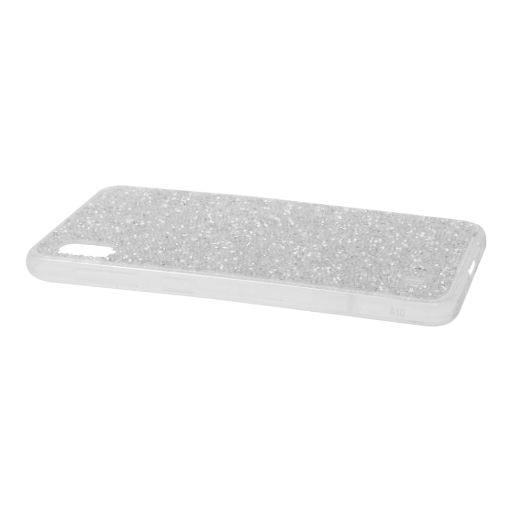 Накладка Samsung A10 2019/A105F силиконовая Кристаллы на всю поверхность белая