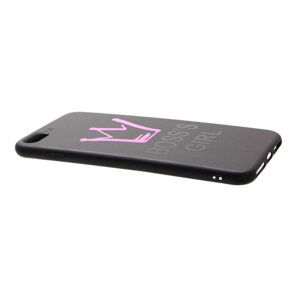 Накладка iPhone 7/8 пластиковая с резиновым бампером Boss's girl