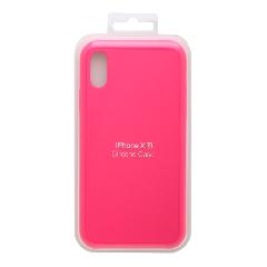 Накладка iPhone XR Silicone Case прорезиненная ярко-розовая