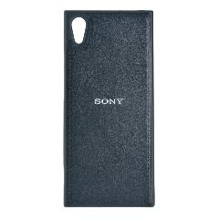 Накладка Sony XA1 резиновая под кожу с логотипом черная 