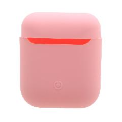 Чехол для Air Pods силиконовый матовый розовый
