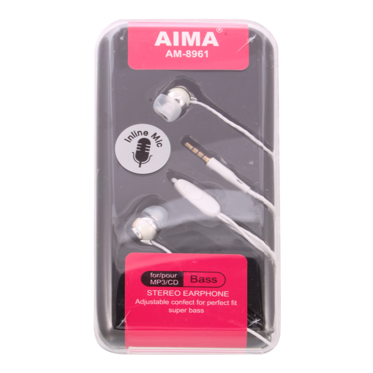 Наушники Aima AM-8961 вакуумные с микрофоном белые