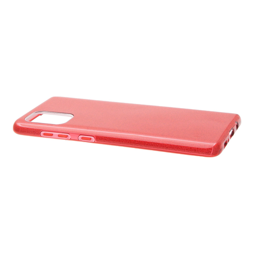 Накладка Samsung A71 2019/A715F силиконовая с пластиковой вставкой блестящая красная