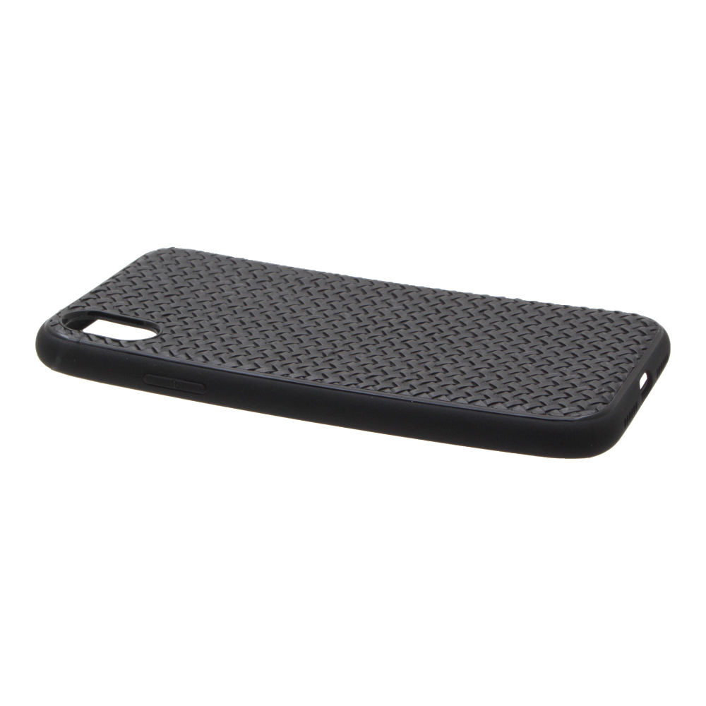 Накладка iPhone XR резиновая плетеная черная
