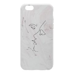 Накладка iPhone 6/6S резиновая рисунки матовая противоударная мраморная Пара белая
