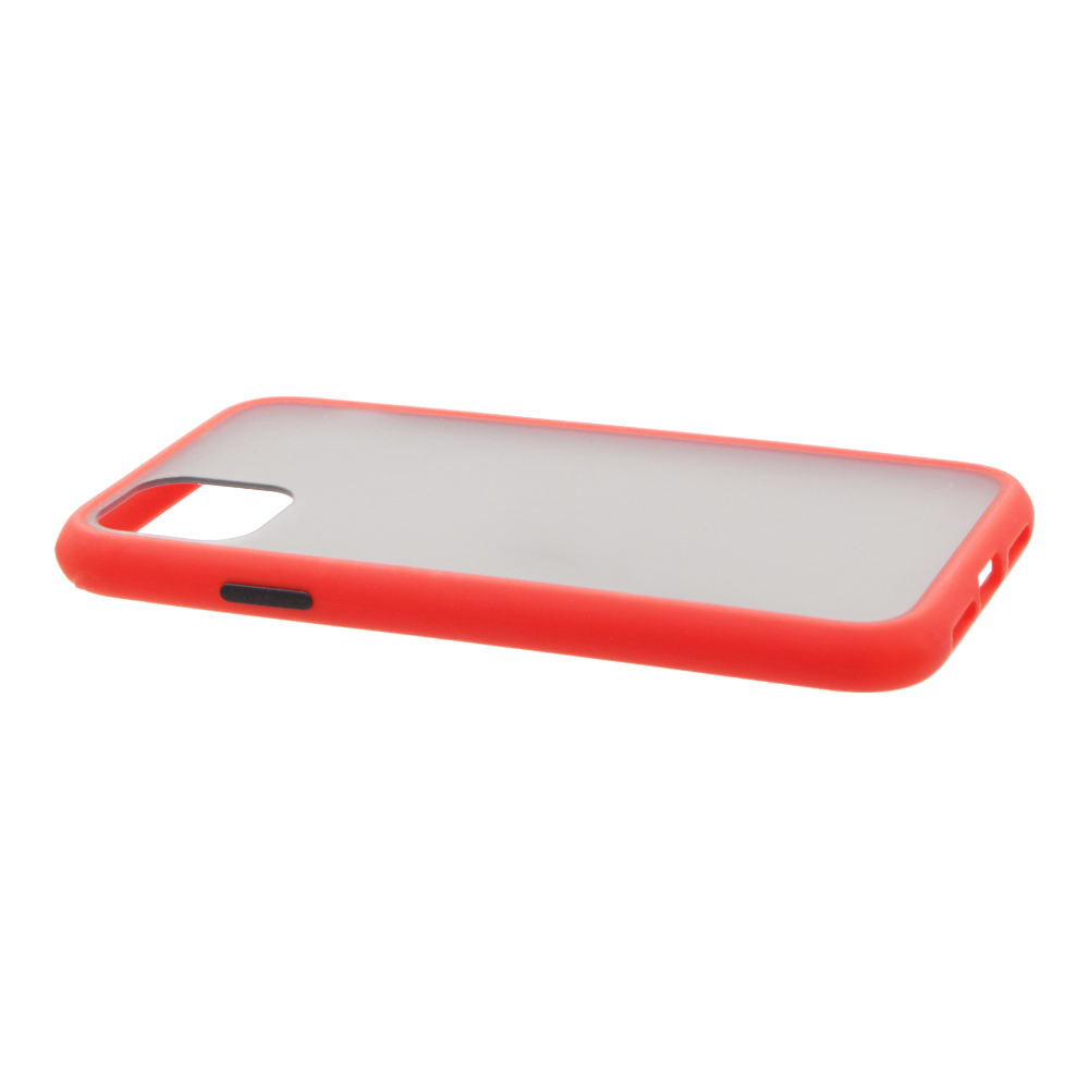 Накладка iPhone 11 пластиковая матовая стенка с красным бампером