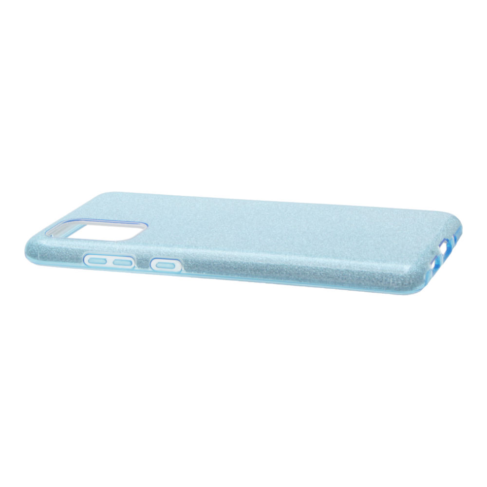 Накладка Samsung G985F/S20 plus силиконовая с пластиковой вставкой блестящая голубая