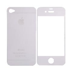 Закаленное стекло iPhone 5/5S/SE двуст зеркальное серебро