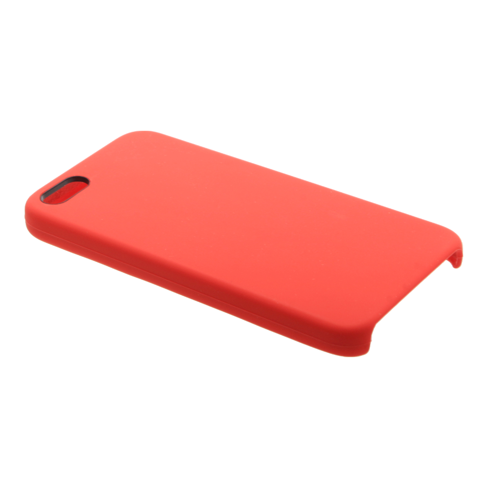 Накладка iPhone 5/5S/SE Silicone Case прорезиненная красная