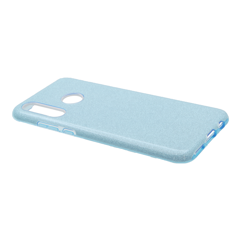 Накладка Huawei P30 Lite/20 Lite силиконовая с пластиковой вставкой блестящая голубая