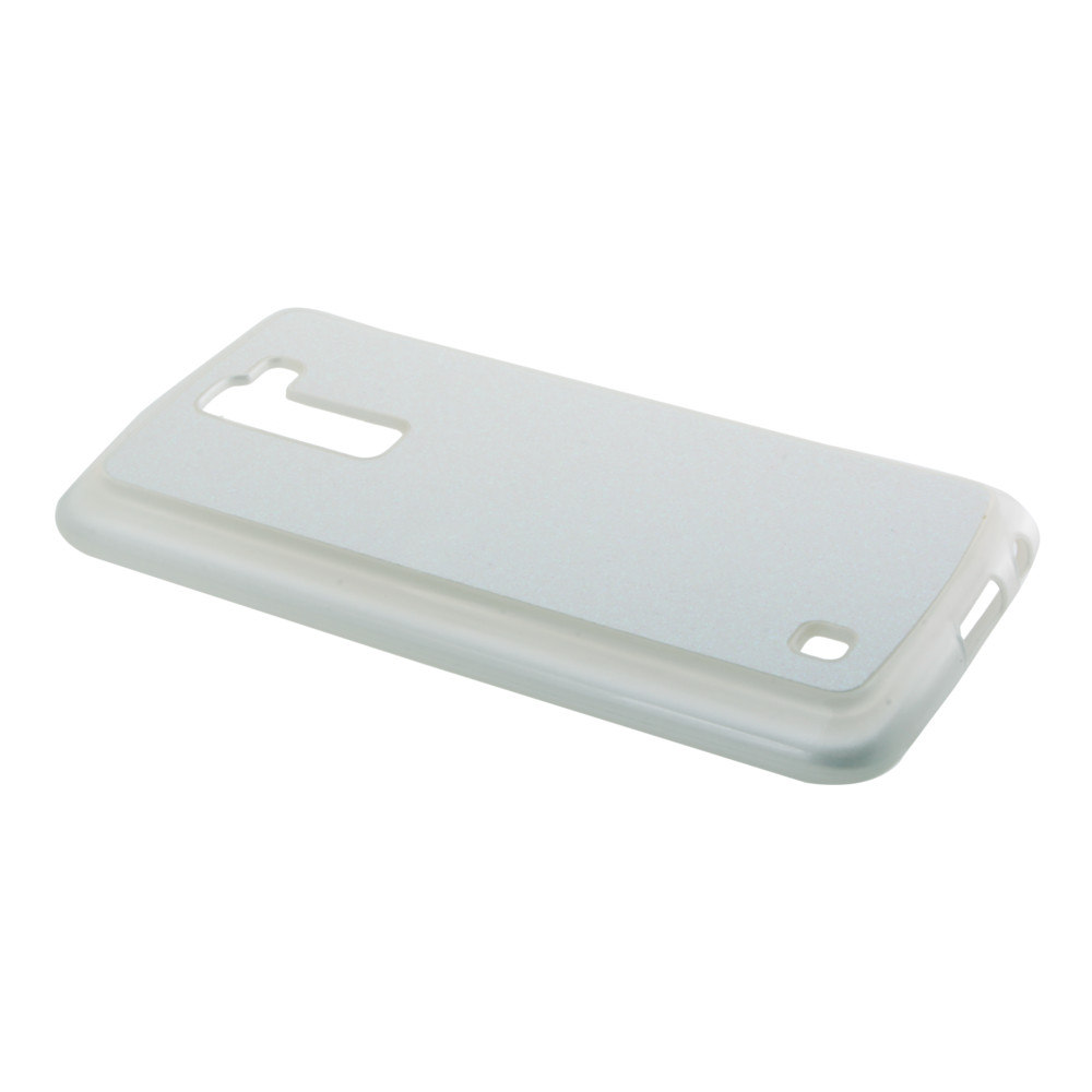 Накладка LG K10/K410 силиконовая блестки гладкая белая