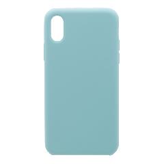 Накладка iPhone X/XS Silicone Case прорезиненная голубая