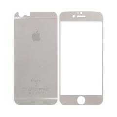 Закаленное стекло iPhone 6/6S двуст матовое серебро
