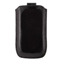 Футляр AA для Nokia X3-02 кожа черная глянец с красной отстрочкой