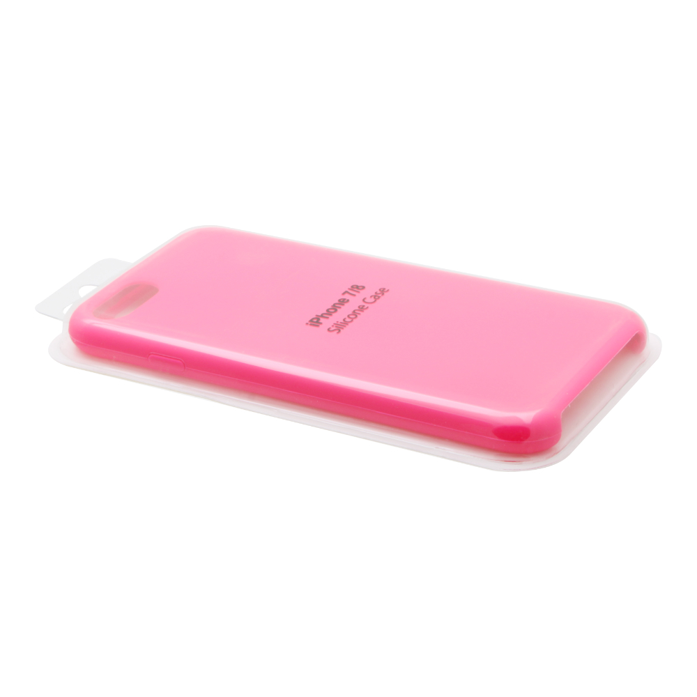 Накладка iPhone 7/8 Silicone Case прорезиненная ярко-розовая