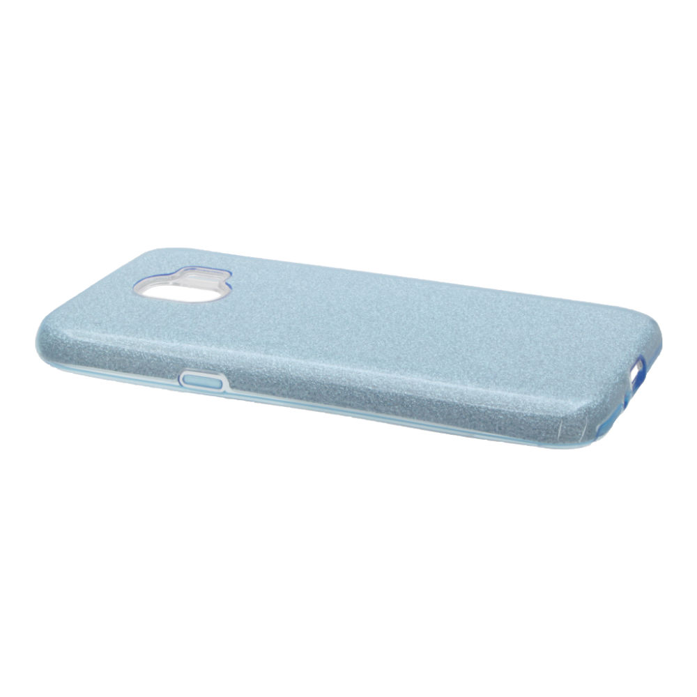 Накладка Samsung J2 2018/J250F силиконовая с пластиковой вставкой блестящая голубая