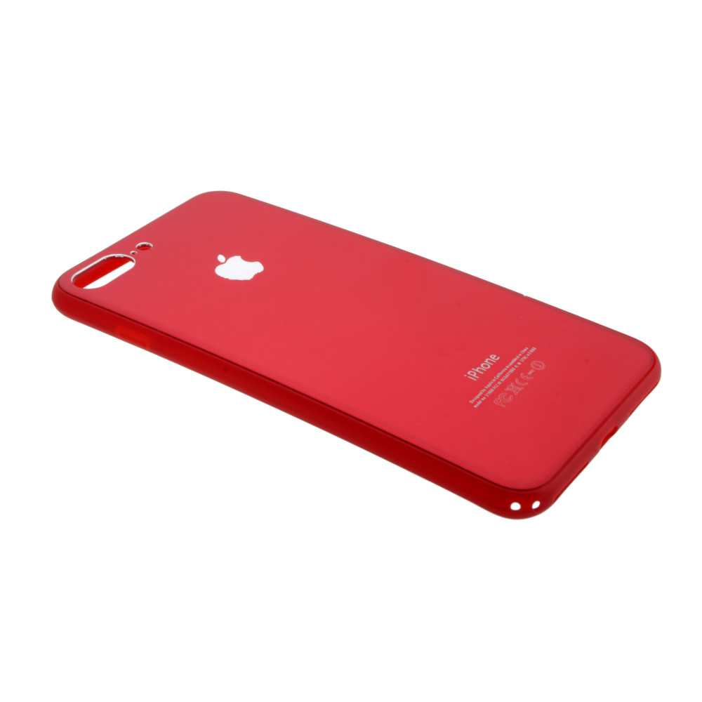 Накладка iPhone 7 Plus силиконовая с металл вставкой ябл. красная