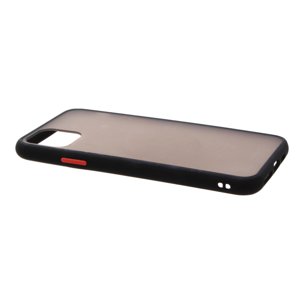 Накладка iPhone 11 Pro Max пластиковая прозрачная матовая черная стенка с черным бампером