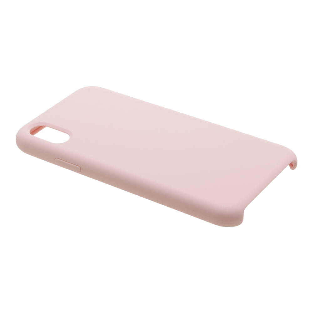 Накладка iPhone X/XS Silicone Case прорезиненная розовая