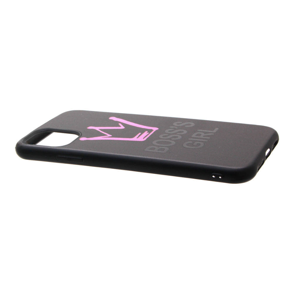 Накладка iPhone 11 пластиковая с резиновым бампером Boss's girl