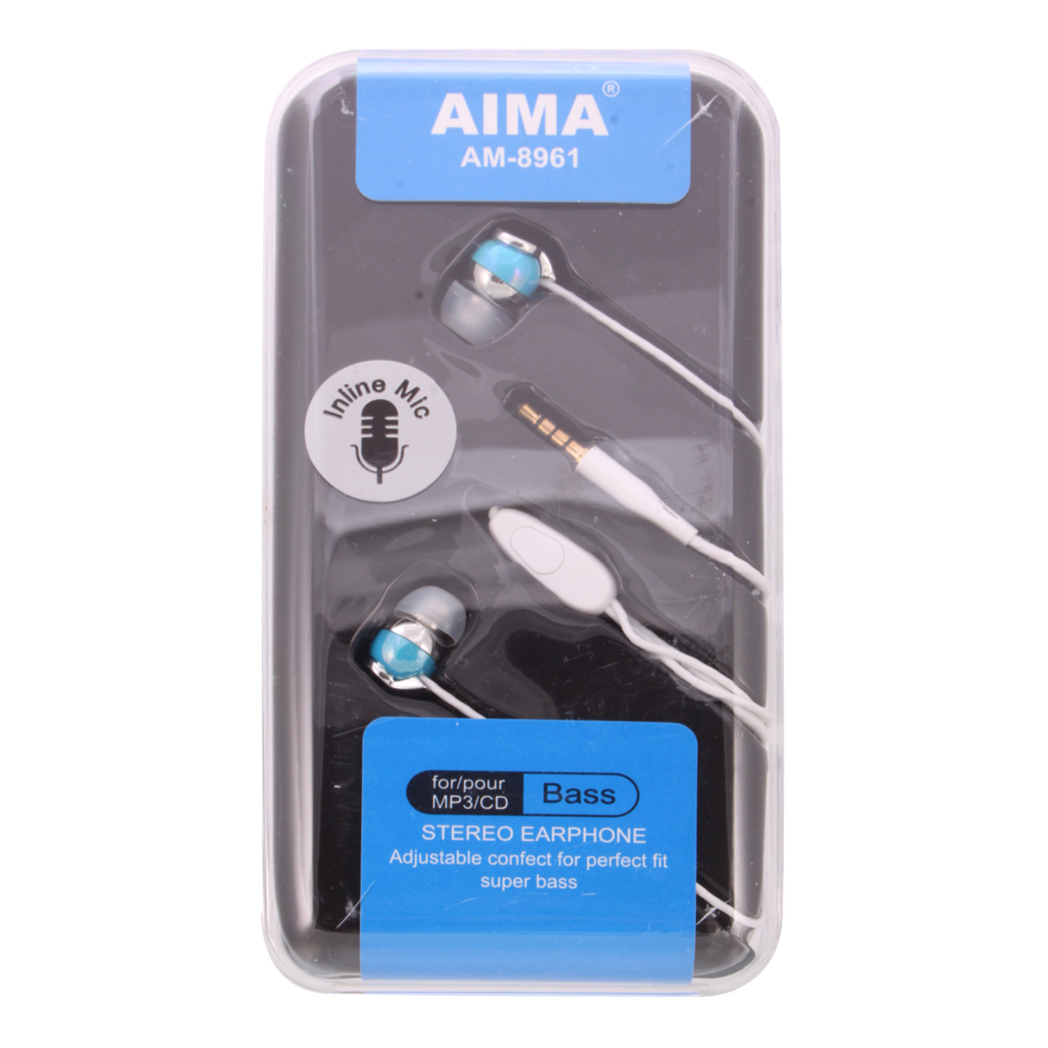 Наушники Aima AM-8961 вакуумные с микрофоном синие