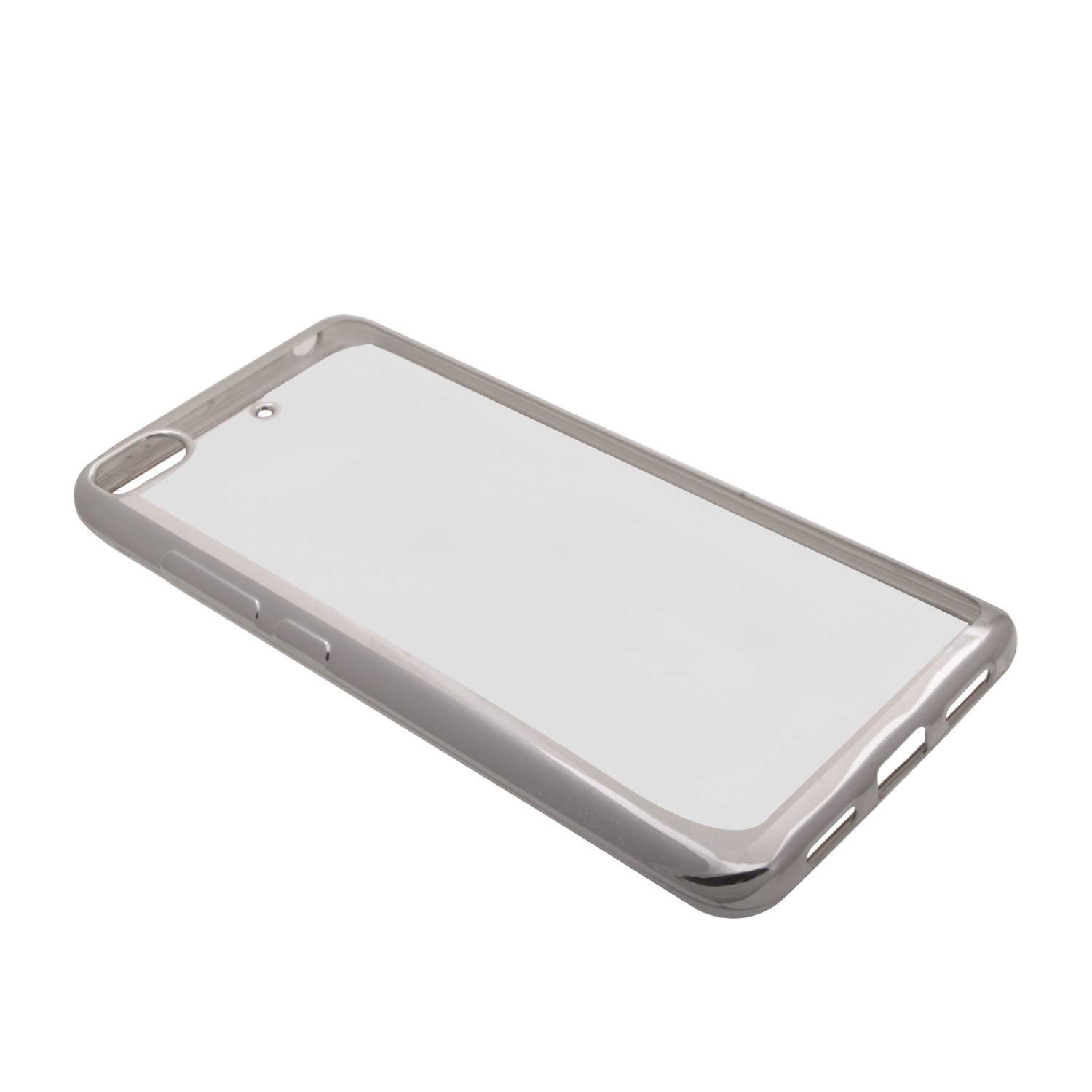 Накладка Xiaomi Mi 5s силиконовая прозрачная с хромированным бампером серебро