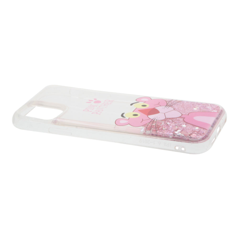 Накладка iPhone 11 силиконовая с переливающейся жидкостью Pink Panther