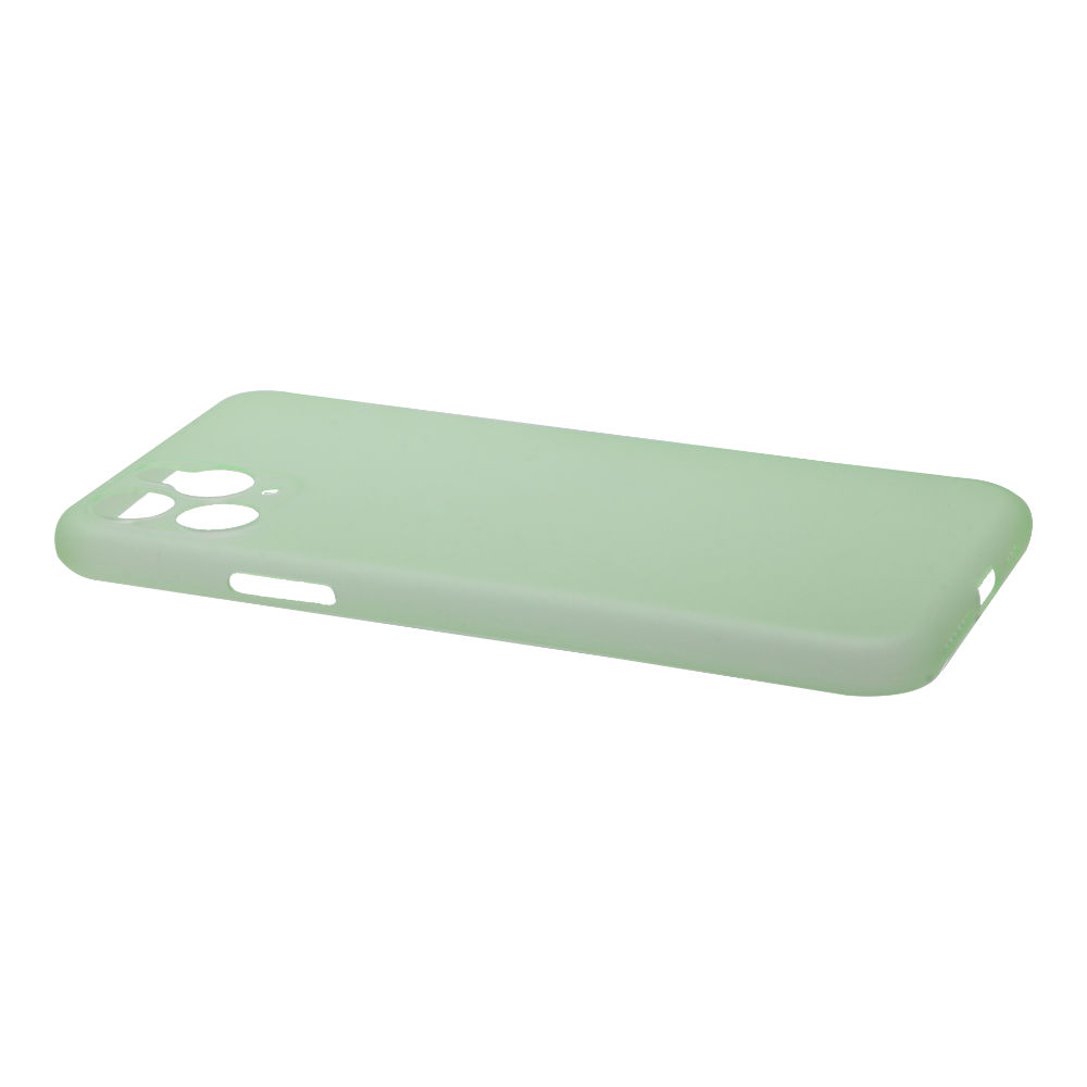 Накладка iPhone 11 Pro пластиковая матовая ультратонкая прозрачная салатовая
