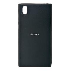Накладка Sony L1 резиновая под кожу с логотипом черная 