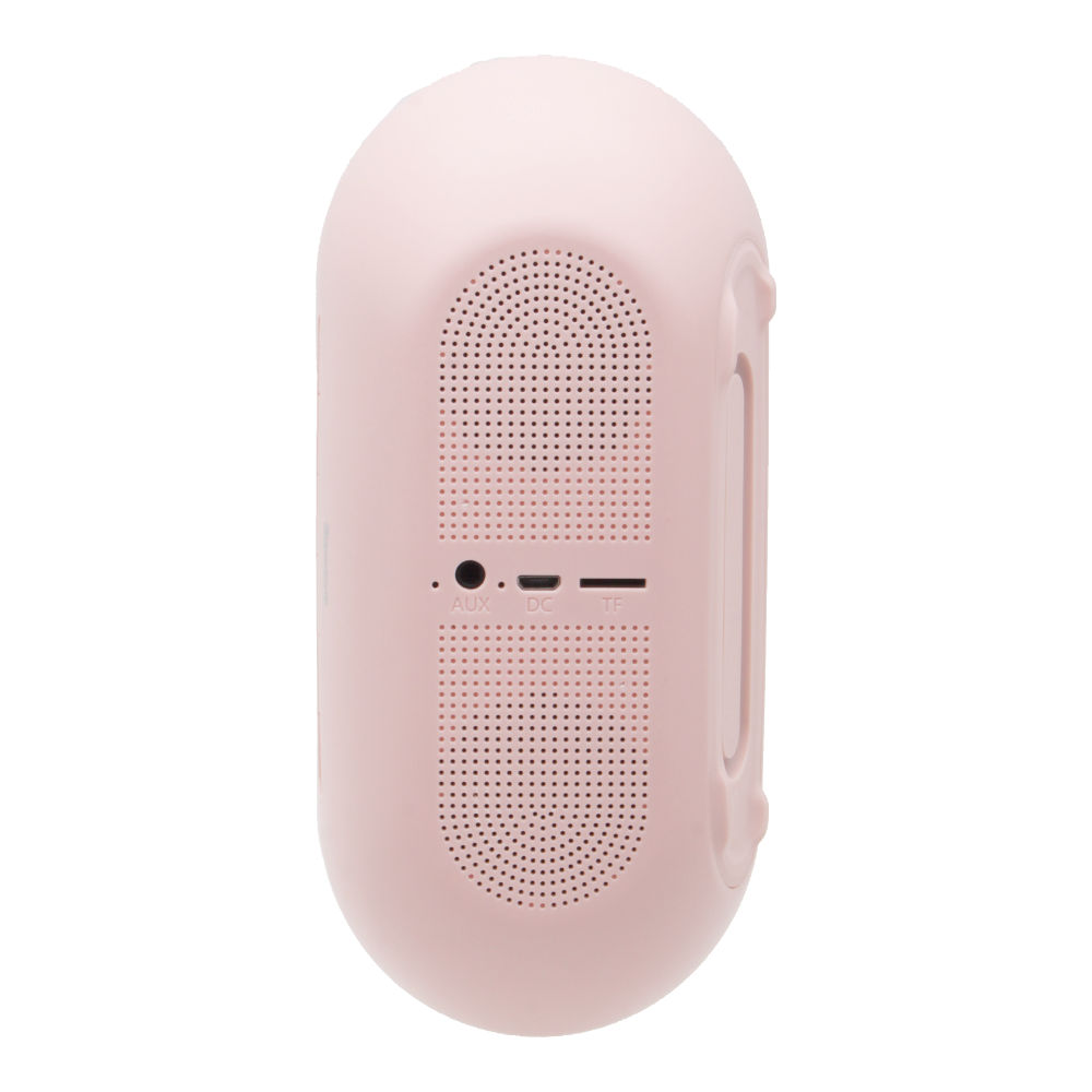 Стереоколонка Bluetooth Baseus NGE09-04, Micro SD, AUX, LED, Часы, розовая