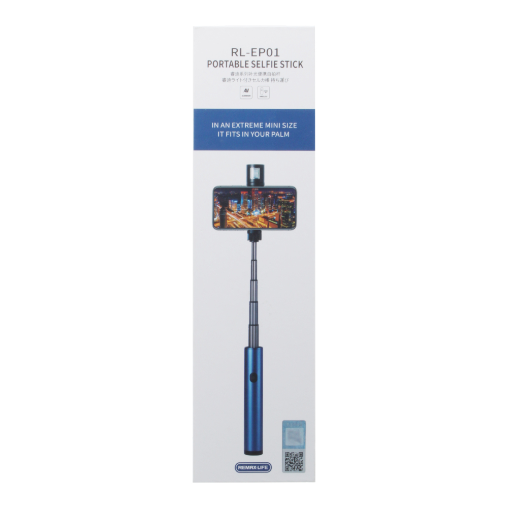 Селфи штатив Monopod Remax RL-EP01 Bluetooth + фонарик 61 см синий