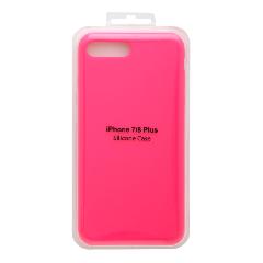 Накладка iPhone 7/8 Plus Silicone Case прорезиненная ярко-розовая