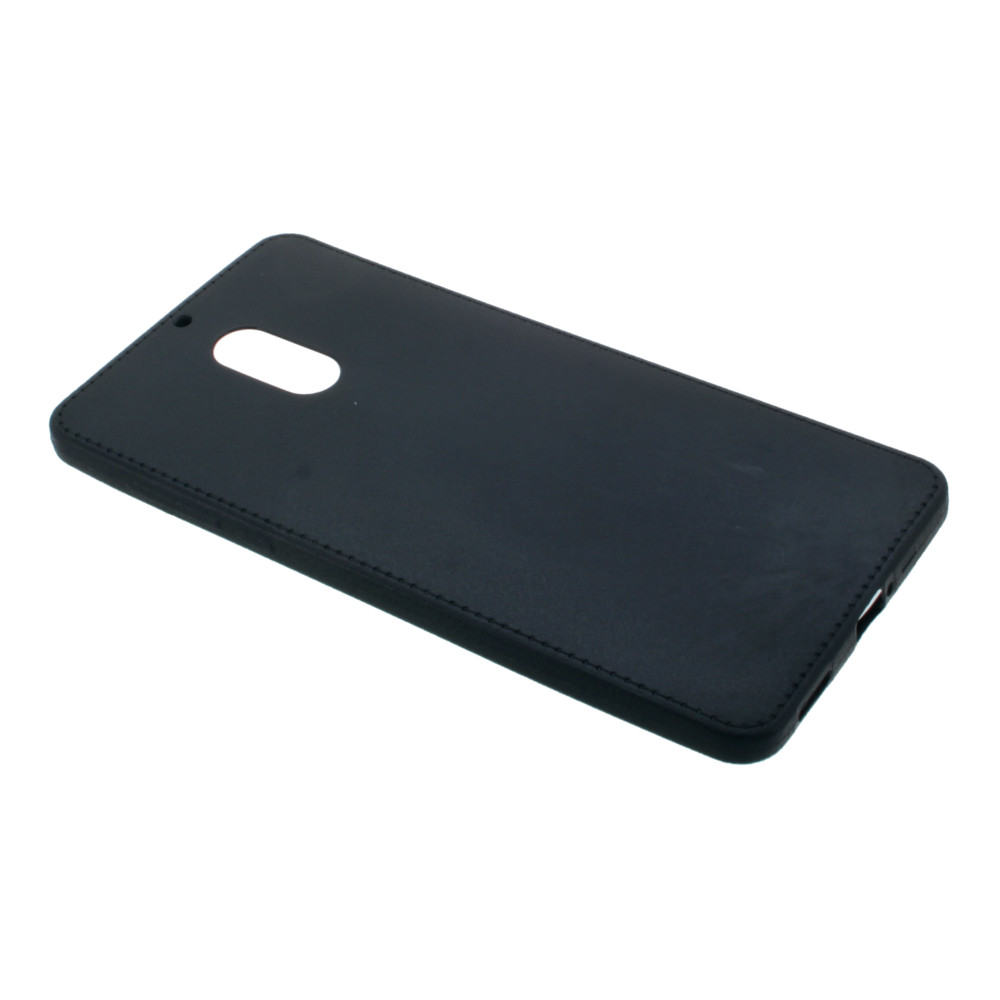 Накладка Nokia 6 резиновая ультратонкая под кожу с прострочкой черная