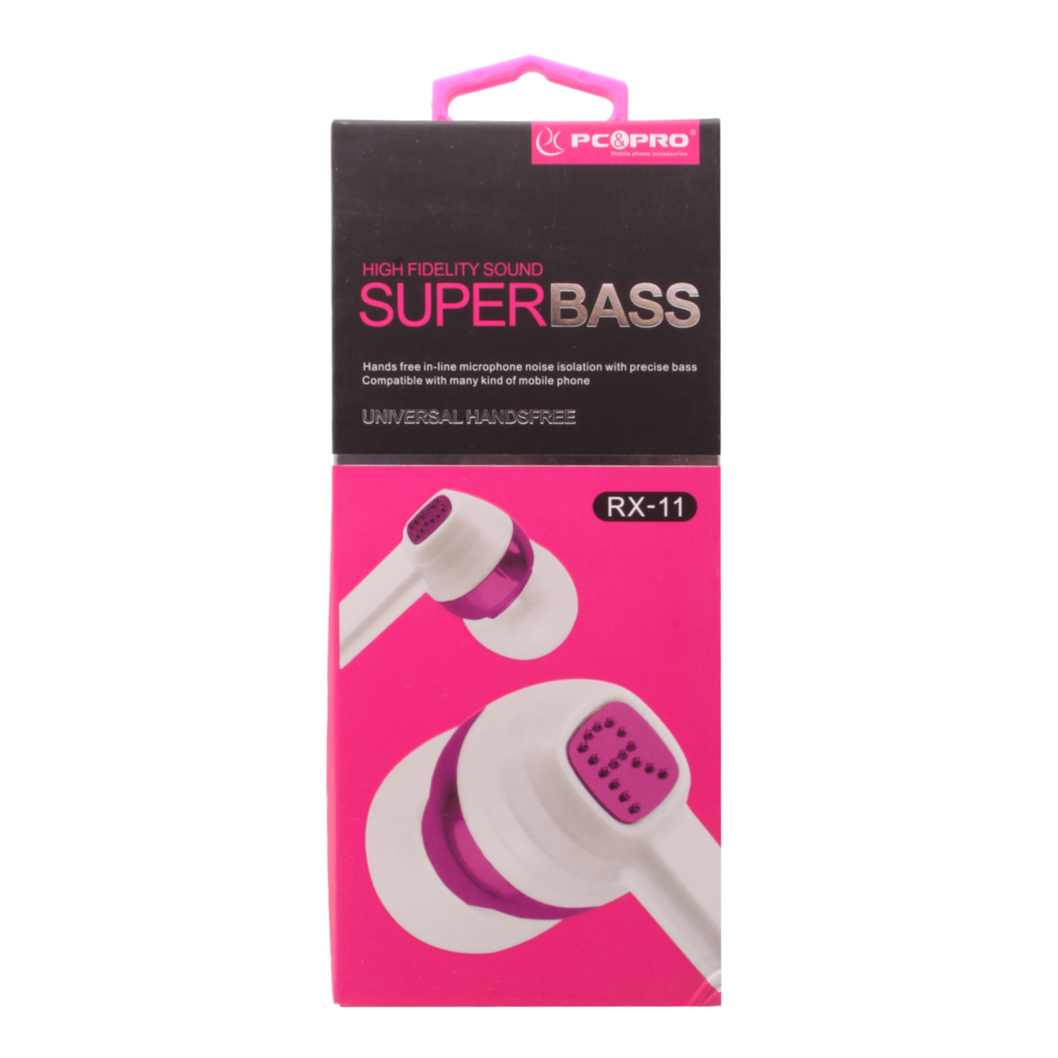 Наушники Super Bass RX-11 вакуумные бело-розовые