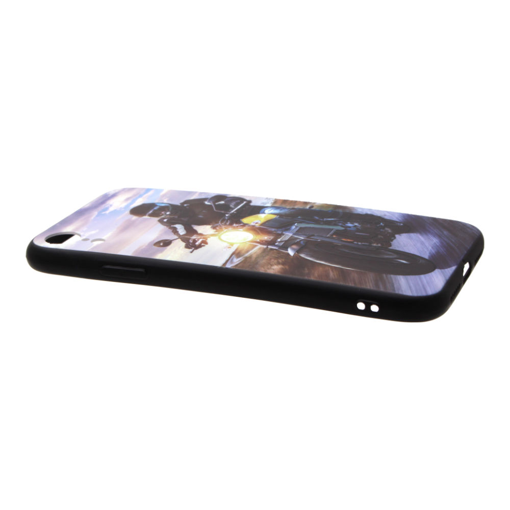 Накладка iPhone XR пластиковая с резиновым бампером Мотоциклист