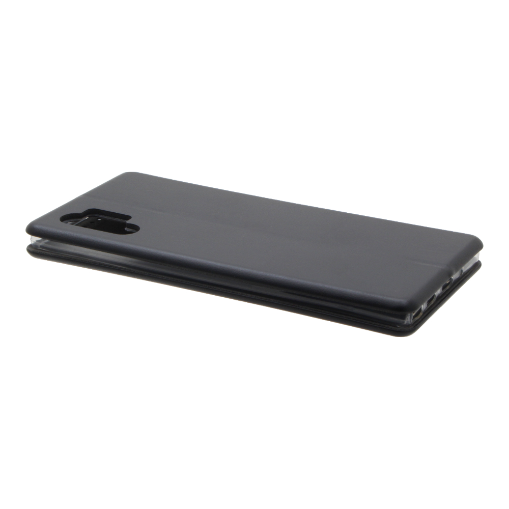 Книжка Samsung Note 10 Plus черная горизонтальная на магните